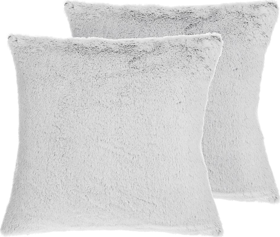 Shumee Zestaw 2 poduszek dekoracyjnych włochacz 45 x 45 cm szary CLEMATIS