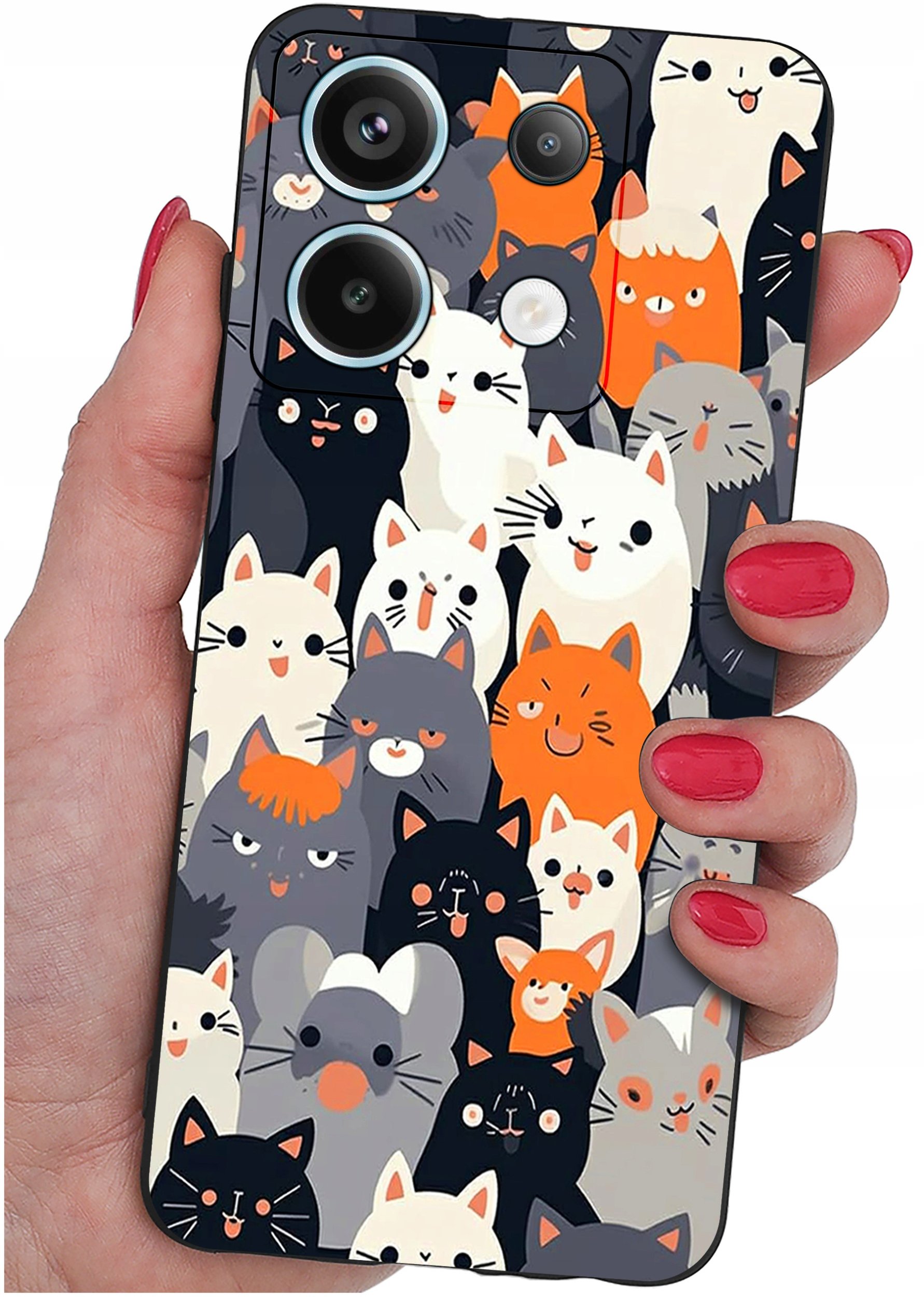 ETUI do Xiaomi Redmi Note 13 Pro 5G WZORY |SILIKONOWE MATT CASE +SZKŁO 9H