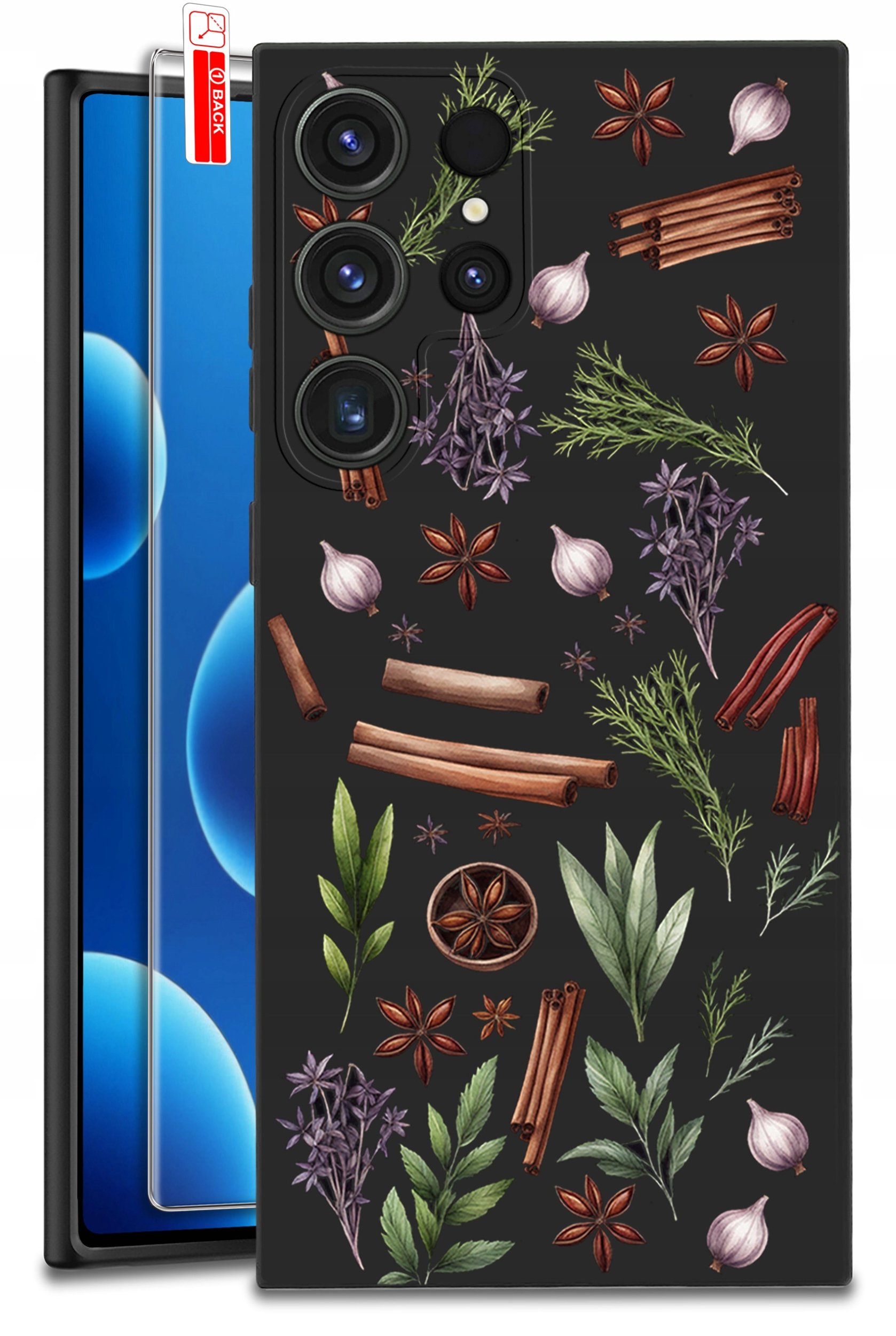 ETUI do Samsung Galaxy S25 Ultra WZORY | SILIKONOWE MATT CASE + SZKŁO 9H