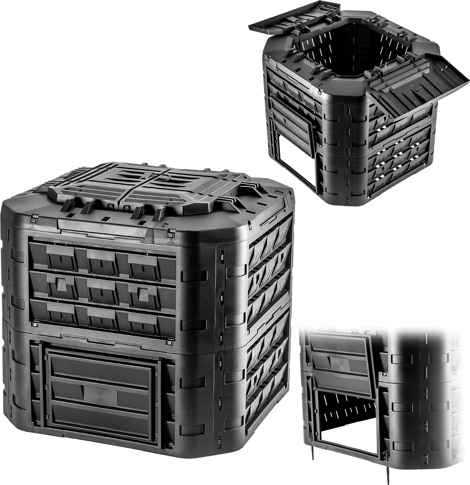 Kadax KADAX Kompostownik Ogrodowy Duży modułowy Całoroczny mrozoodporny Nawóz 650L