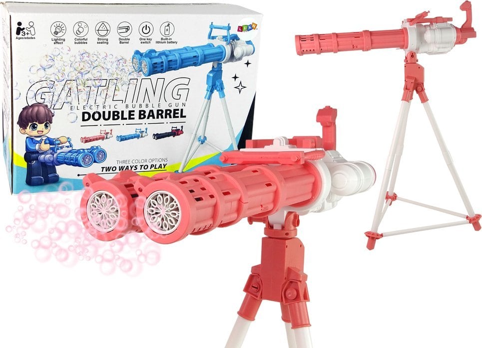 LeanToys Pistolet na Statywie Bańki Mydlane Różowy