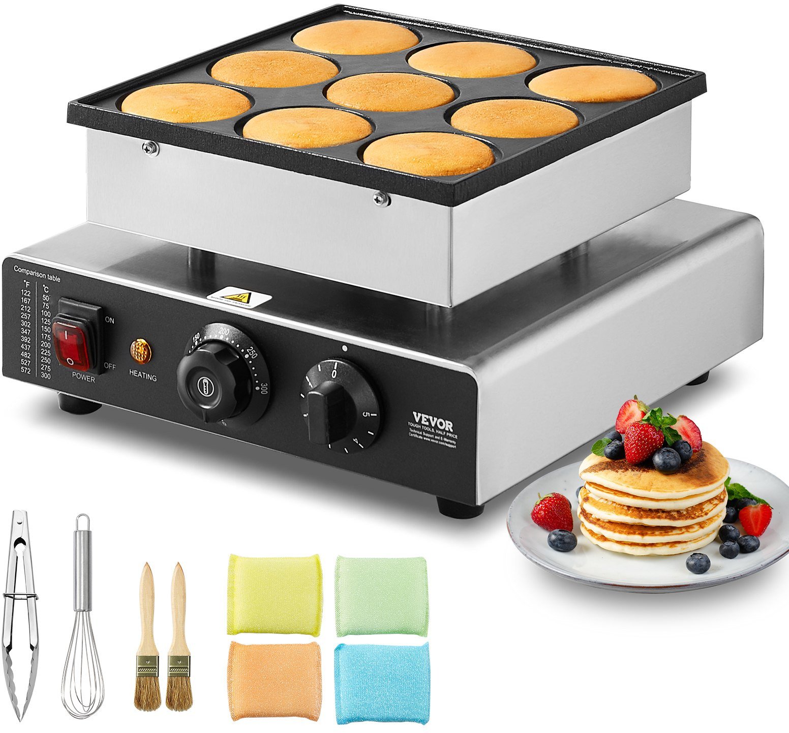 Gofrownica do Poffertjes holenderskich naleśników naleśnikarka 9 szt 1700W
