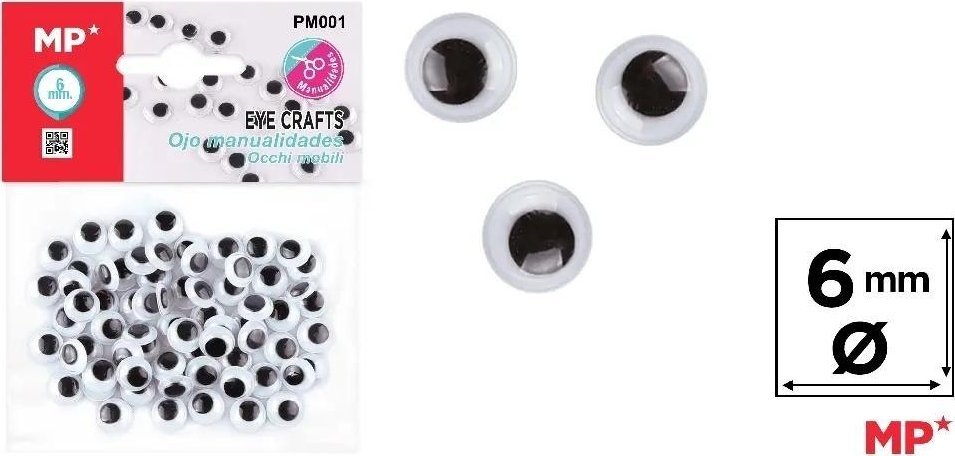 Titanum Oczy ruchome samoprzylepne 6mm