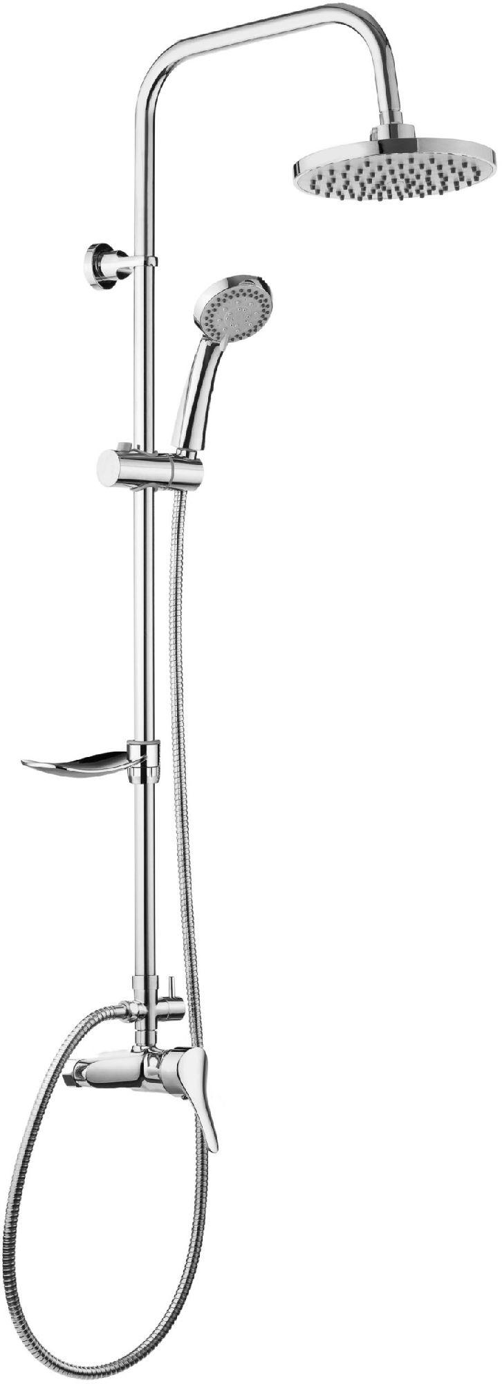 Zestaw prysznicowy Deante Joko Round z deszczownicą z baterią chrom (NBJ 01RK)
