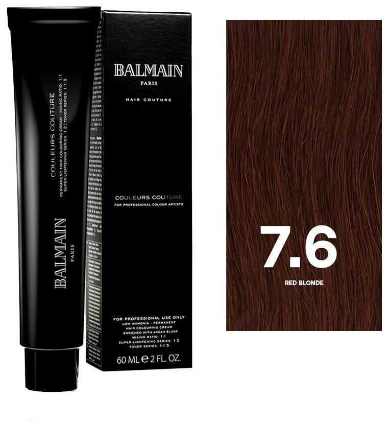 Balmain Professionnel, Couleurs Couture, Permanent Hair Dye, 7.6 Red Blonde, 60 ml For Women