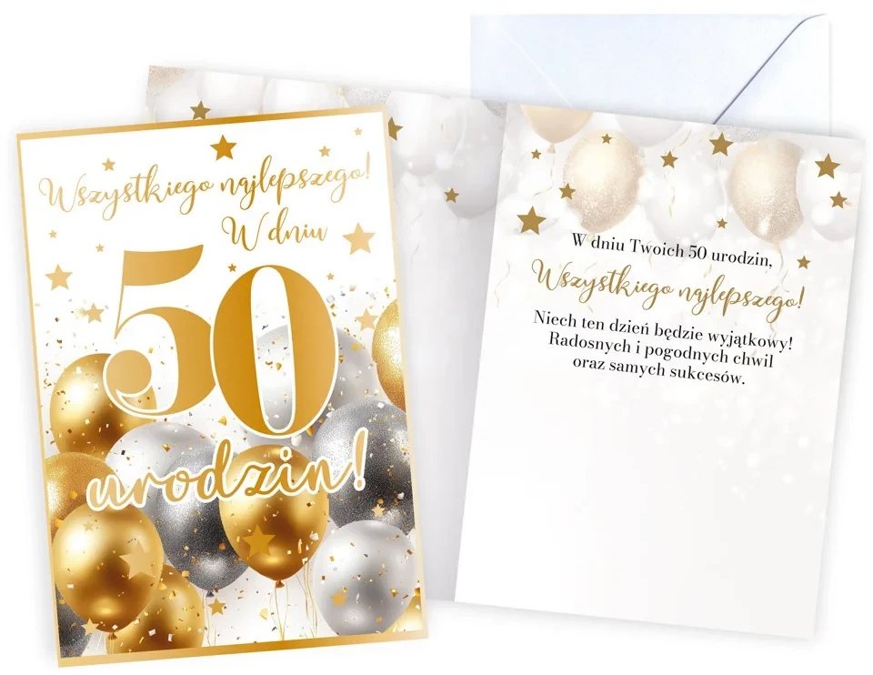 Kartka Okolicznościowa na 50 Urodziny - Cyfry