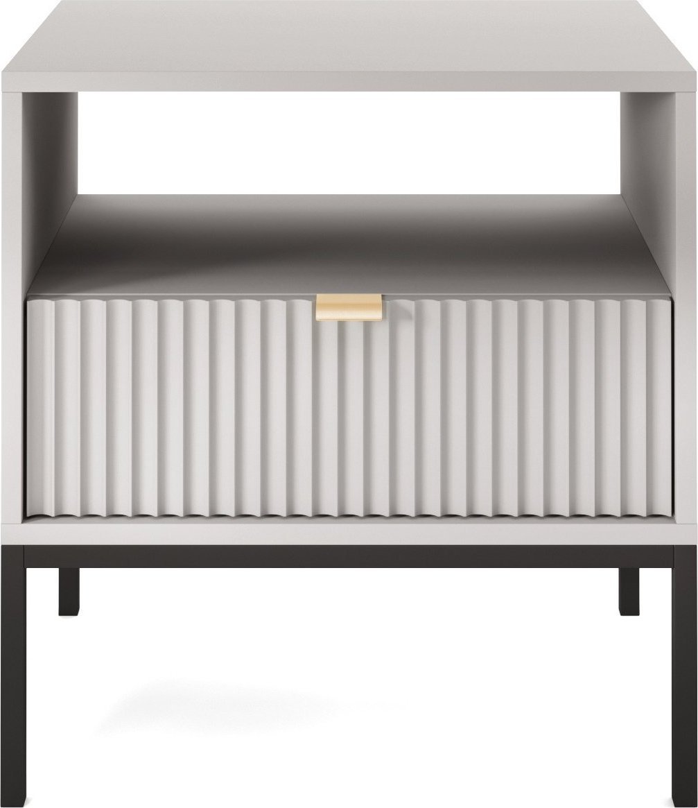 Intesi Szafka nocna Delicious ryflowana szara