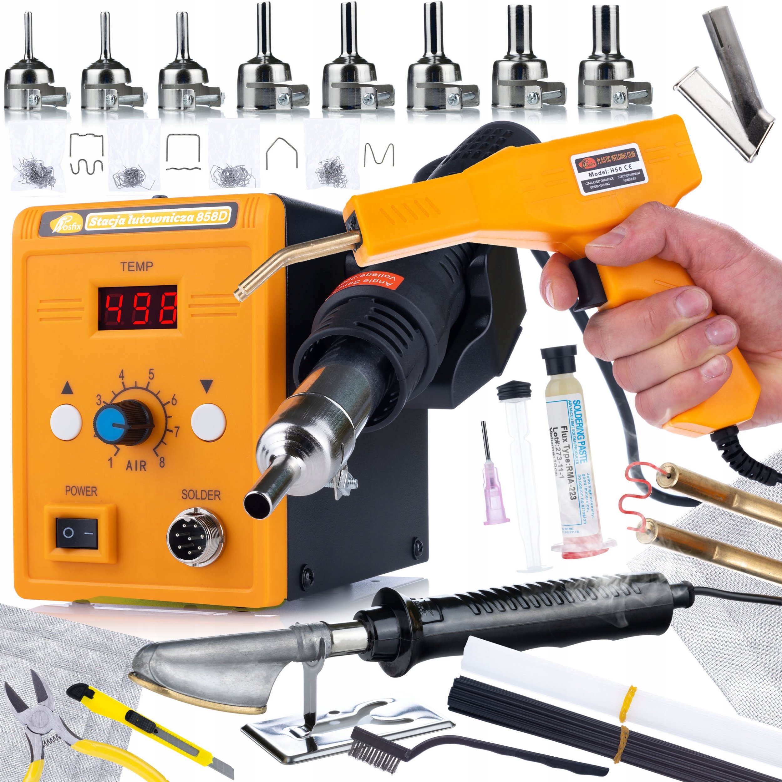 ZESTAW ROSFIX STACJA LUTOWNICZA 858D + ZSZYWACZ + LUTOWNICA + SPOIWA+DYSZE