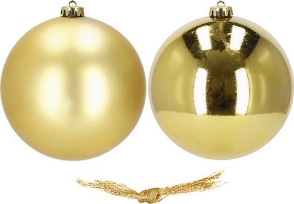 Springos Bombki choinkowe 2 szt. ozdoby świąteczne zawieszki 15 cm złote UNIWERSALNY