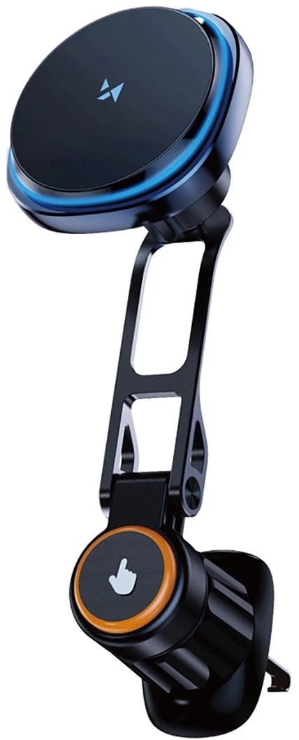 Uchwyt samochodowy Wozinsky WCT5-6S2Y z ładowarką indukcyjną Qi/MagSafe 15W na kratkę nawiewu - czarny