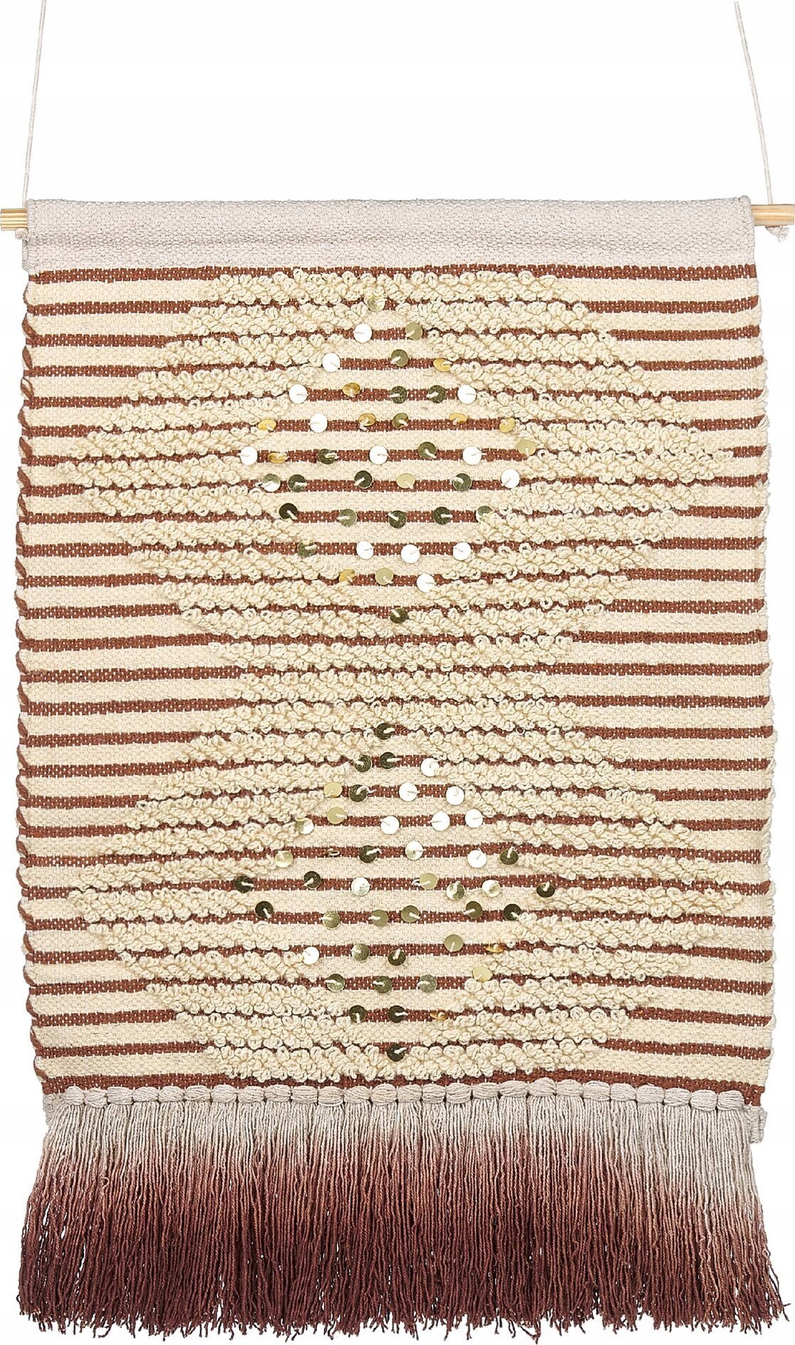 Beliani Dekoracja ścienna z frędzlami bawełniana czerwono-beżowa SABO