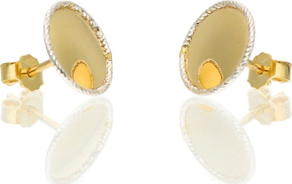 Rosanto Złote okrągłe kolczyki zwierciadła na sztyft 585 14k