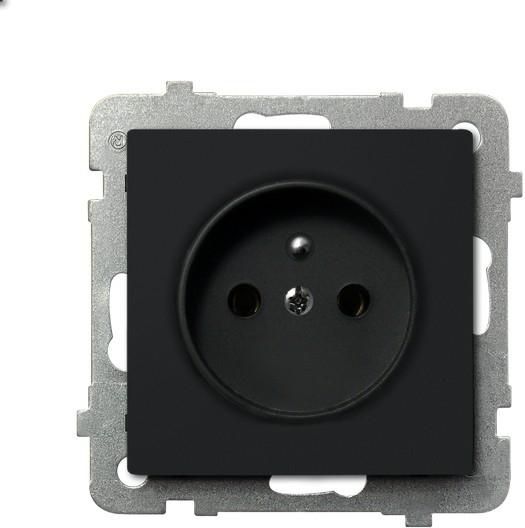 Ospel Gniazdo Sonata pojedyncze z uziemieniem czarny metalik (GP-1RZ/m/33)