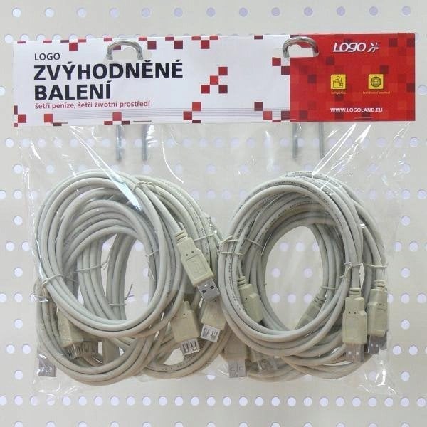 Kabel USB Logo USB-A - USB-A 3 m Czarny