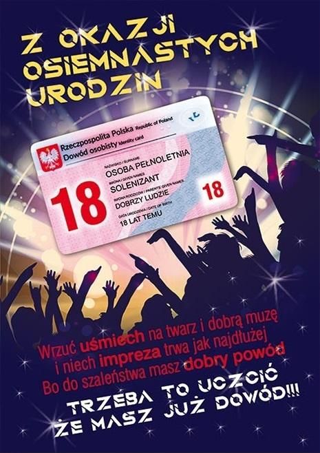 Stamp Karnet Party naklejany B6+koperta Urodziny 18 wz15