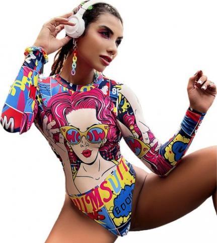 Pan i Pani Gadżet Strój kąpielowy jednoczęściowy długi rękaw body