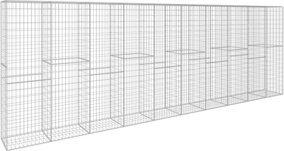 vidaXL Ściana gabionowa z pokrywą, galwanizowana stal, 600x50x200 cm