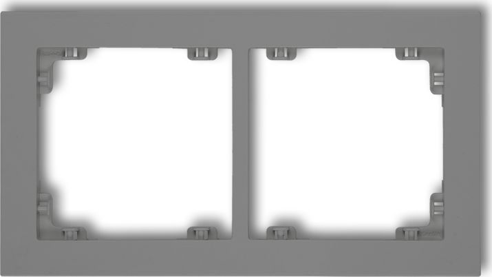 Karlik Deco Ramka uniwersalna podwójna z tworzywa szary mat (27DR-2)