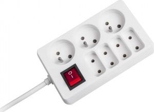 Listwa zasilająca Rebel Electro 7 gniazd 3 m biała (URZ3053-3B)