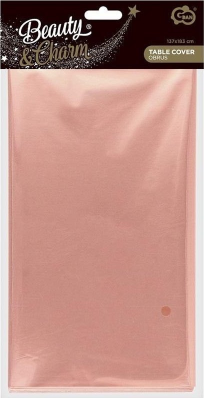 Obrus foliowy B&C metalicz różowo-złoty 137x183cm