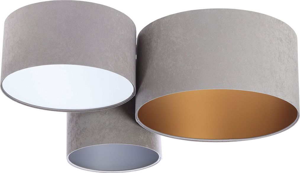 Lampa sufitowa Lumes Szary okrągły plafon z abażurami - EXX42-Bevis