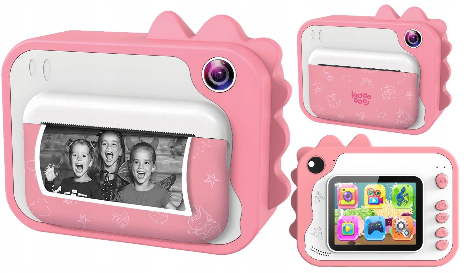 Aparat Natychmiastowy Cyfrowy 20mp Kamera 1080p + Mp3 Drukarka Druk ZdjĘĆ / P80 Różowy