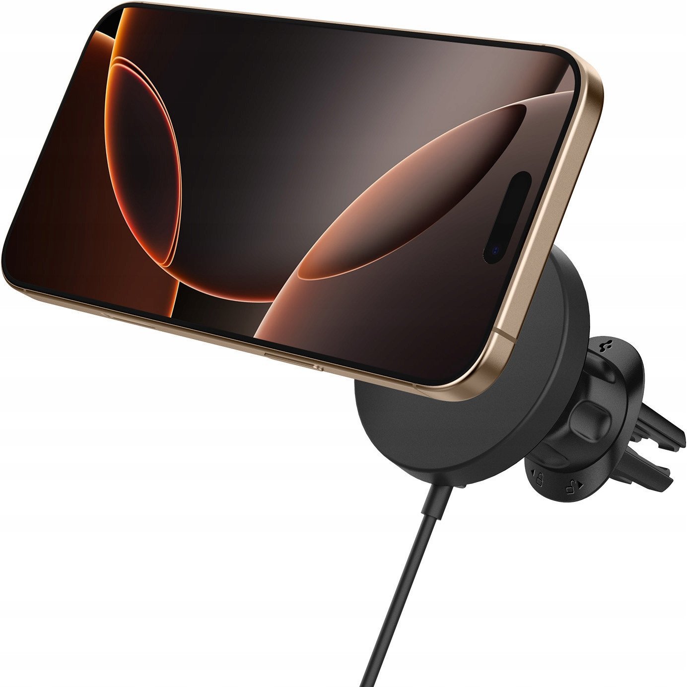 Spigen OneTap Pro 4 MagSafe Car Mount Charger, black - Wireless / Air Vent