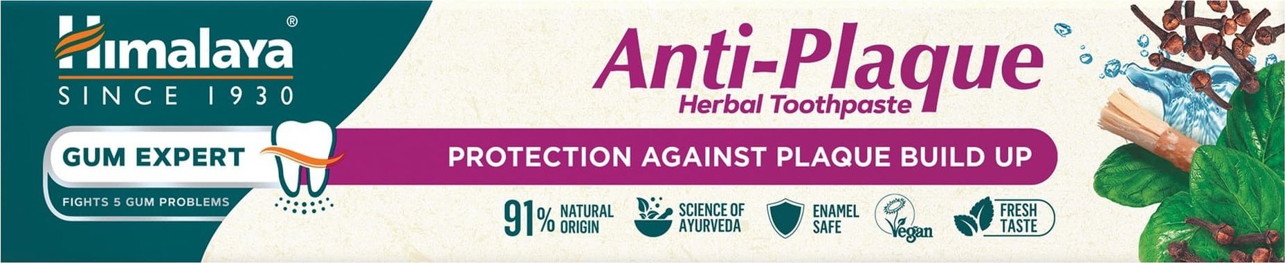 Himalaya HIMALAYA Gum Expert Ziołowa Pasta do zębów Anti-Plaque przeciw płytce nazębnej 75ml