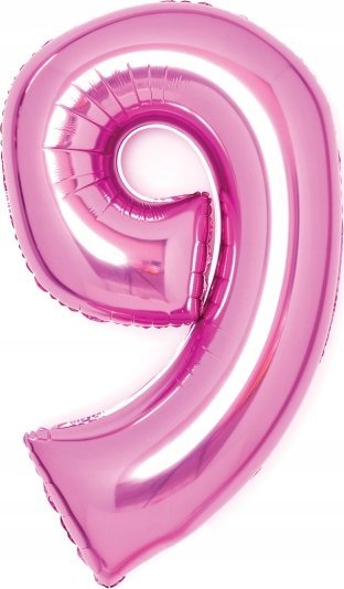 AMSCAN Balon foliowy Cyfra 9 różowa 47x66cm N26 zapakowany 9914049