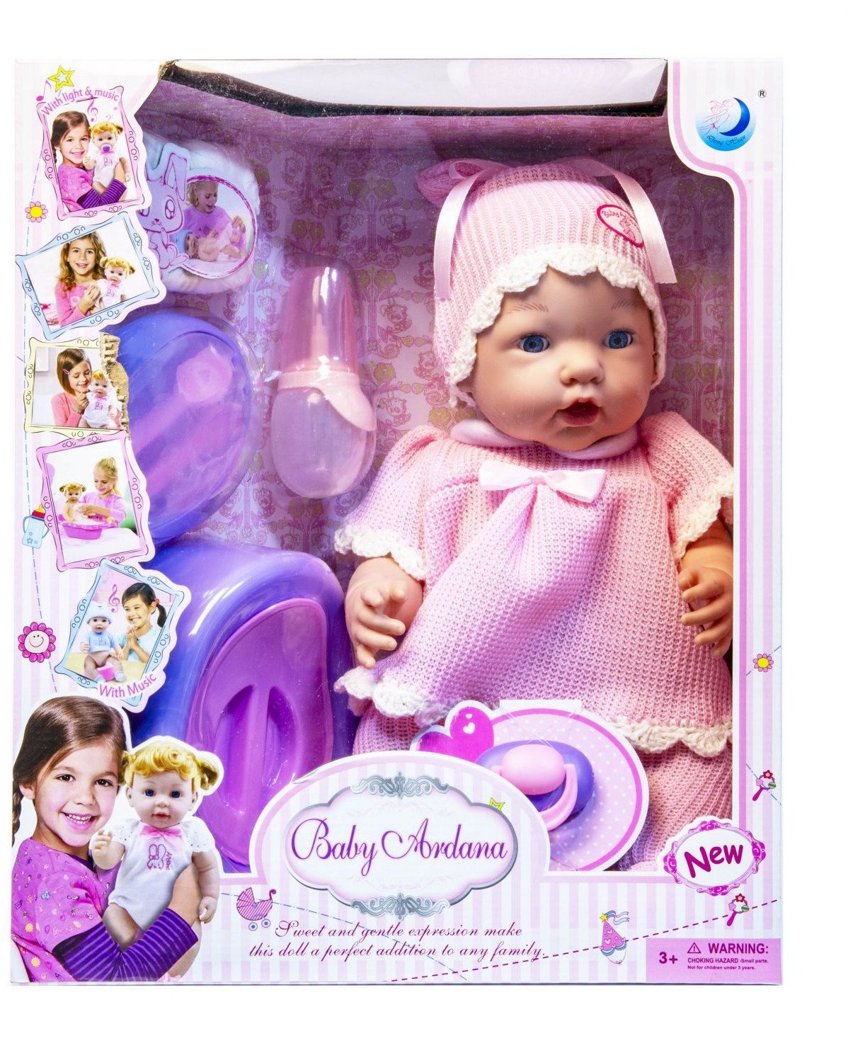 Lalka bobas z zestawem akcesoriów - pije i siusia