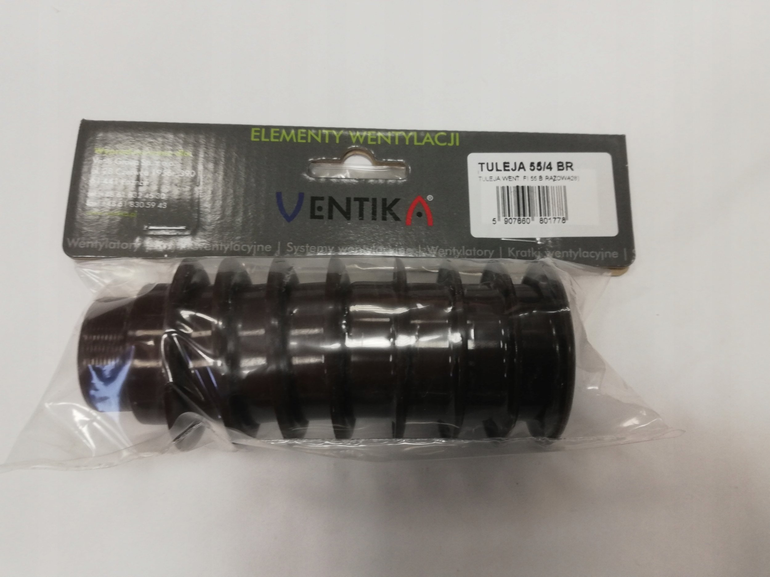 Tuleja wentylacyjna drzwiowa/meblowa 40mm brąz TULEJA55/4BR