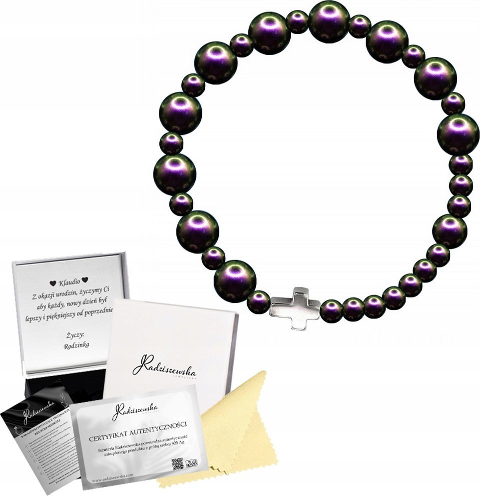 Radziszewska Jewellery BRANSOLETKA RÓŻANIEC NA RĘKĘ Z PEREŁ PREZENT BIŻUTERIA ŻYCZENIA GRTIS