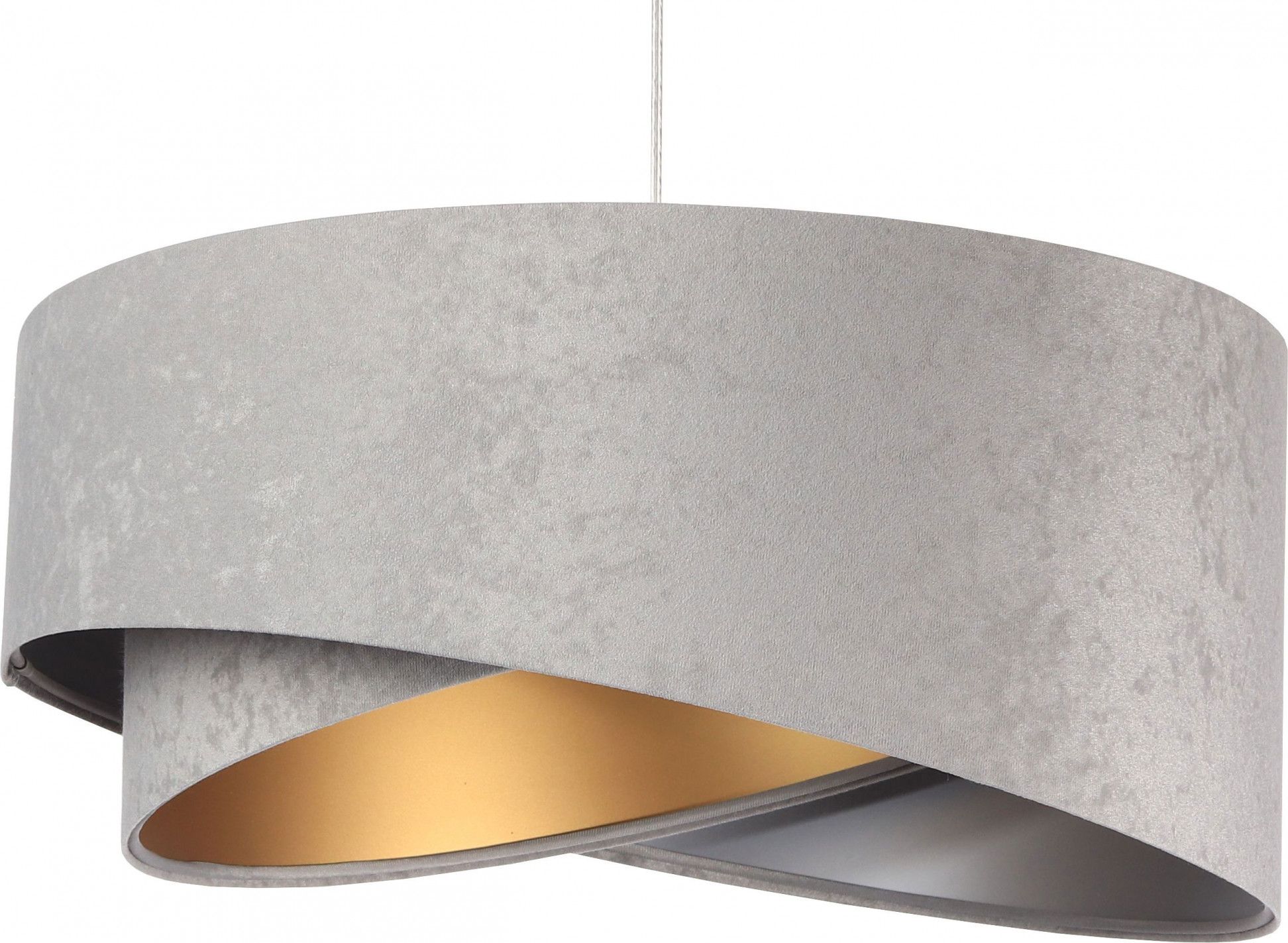 Lampa wisząca Lumes Szara welurowa lampa wisząca glamour - EXX03-Hersa