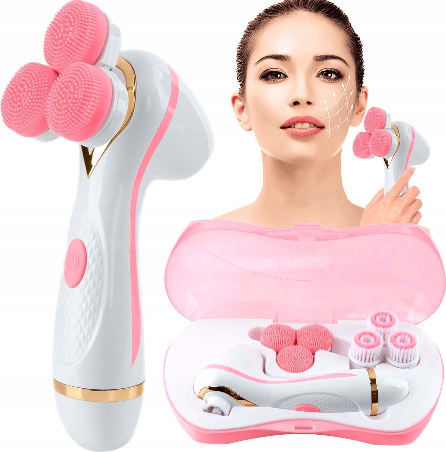 ELEKTRYCZNA SZCZOTKA DO TWARZY AE-878A różowy