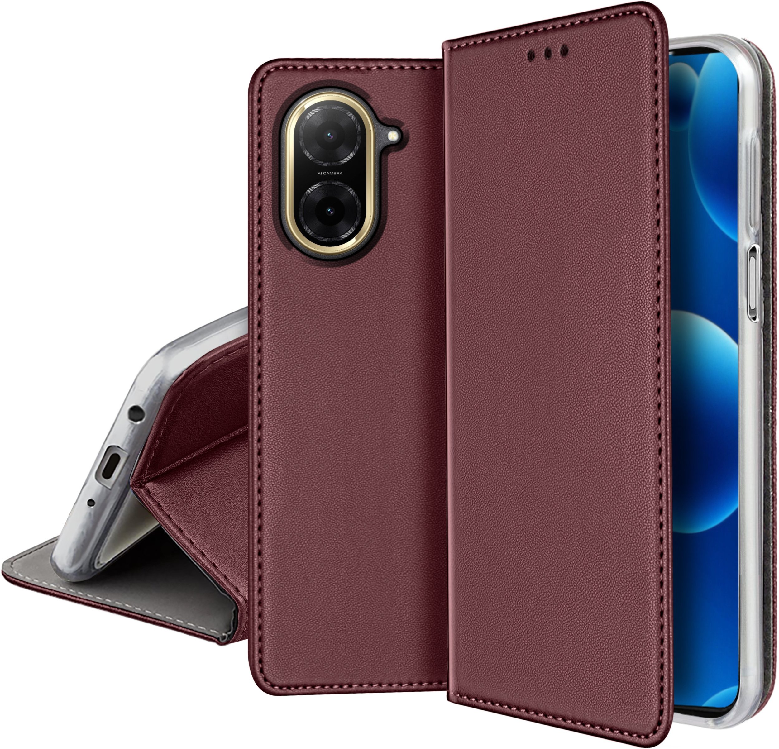 Etui Skórzane Zamykane MAGNETYCZNE CASE do Xiaomi Redmi A5 + SZKŁO