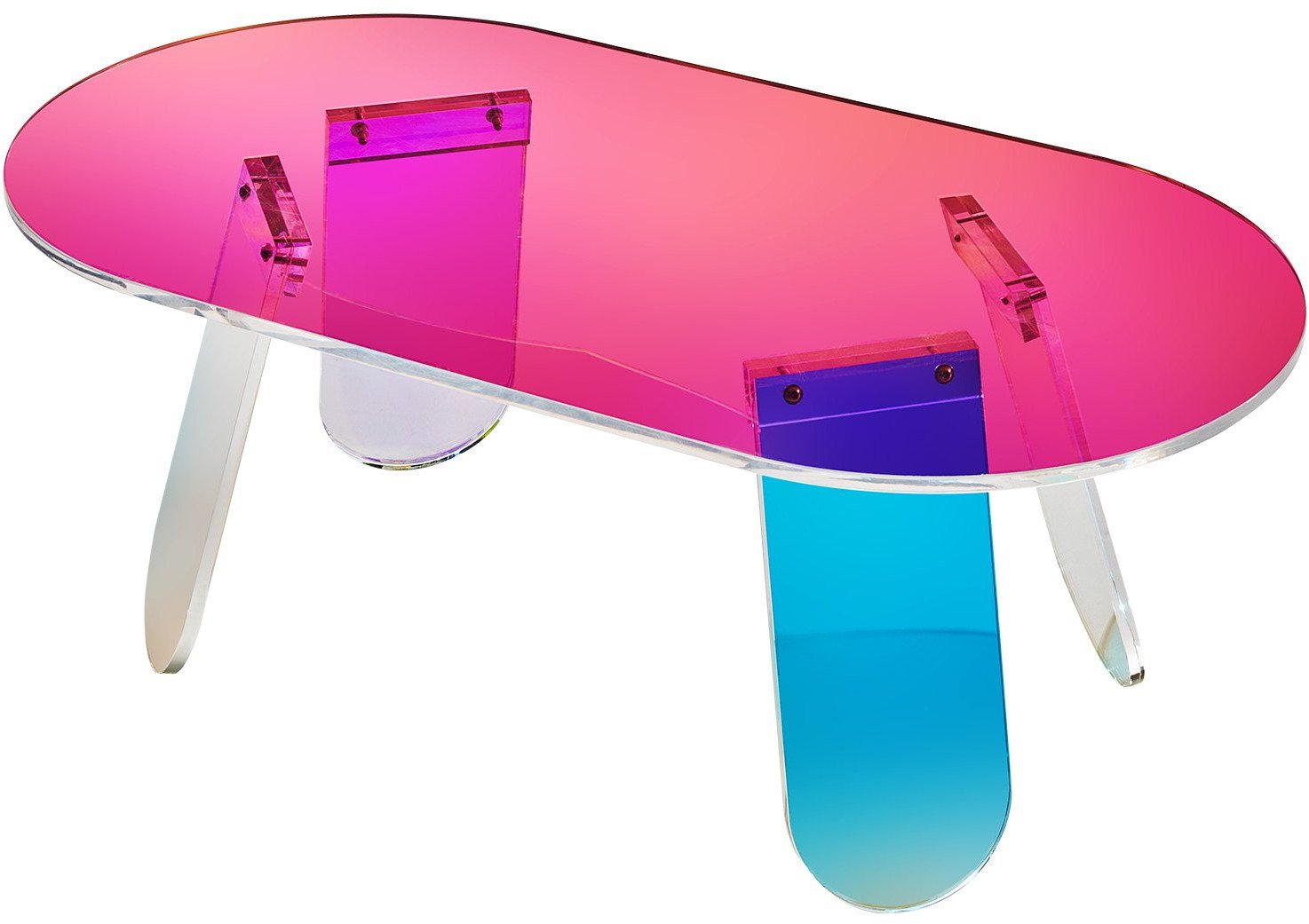 Stolik kawowy akrylowy składany kolorowy