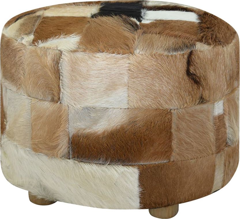 Elior Okrągła pufa skórzana do salonu - Gota