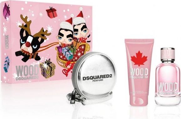 Dsquared2 Zestaw Dsquared2 Wood Pour Femme woda toaletowa 100ml + żel pod prysznic 100ml + wallet