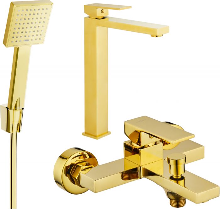 Mexen Mexen Uno R45 zestaw wannowy, złoty - 71413R45-50