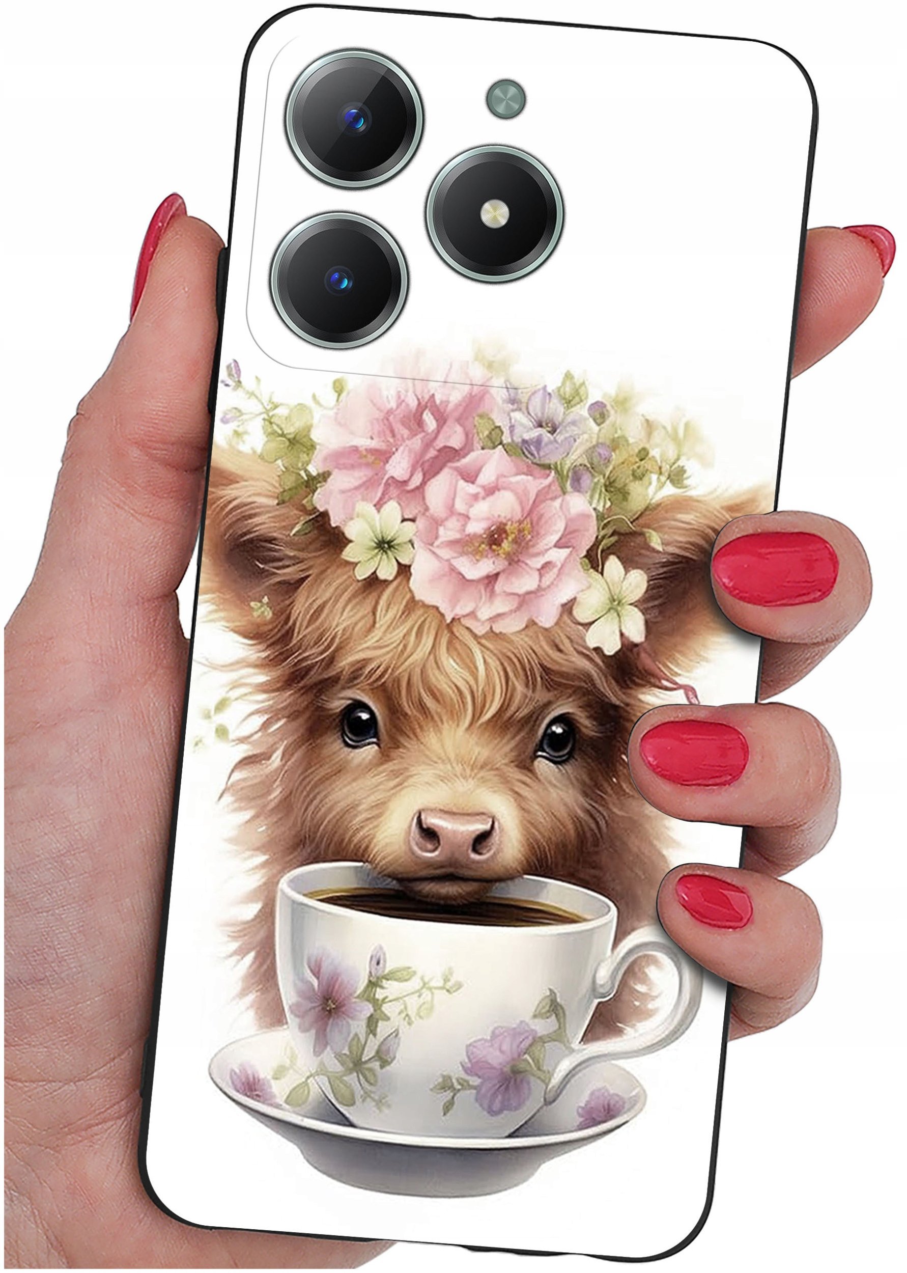 Etui do Realme C61 | C63 WZORY |SILIKONOWE MATT CASE + SZKŁO 9H