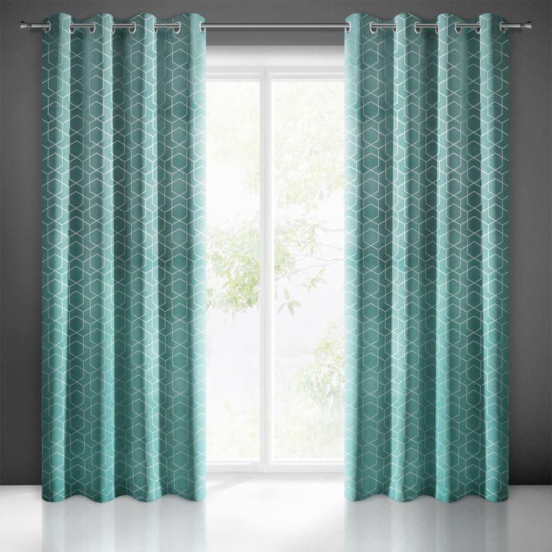 Eurofirany Zasłona gotowa turkusowa 135X250 140 x 250 cm