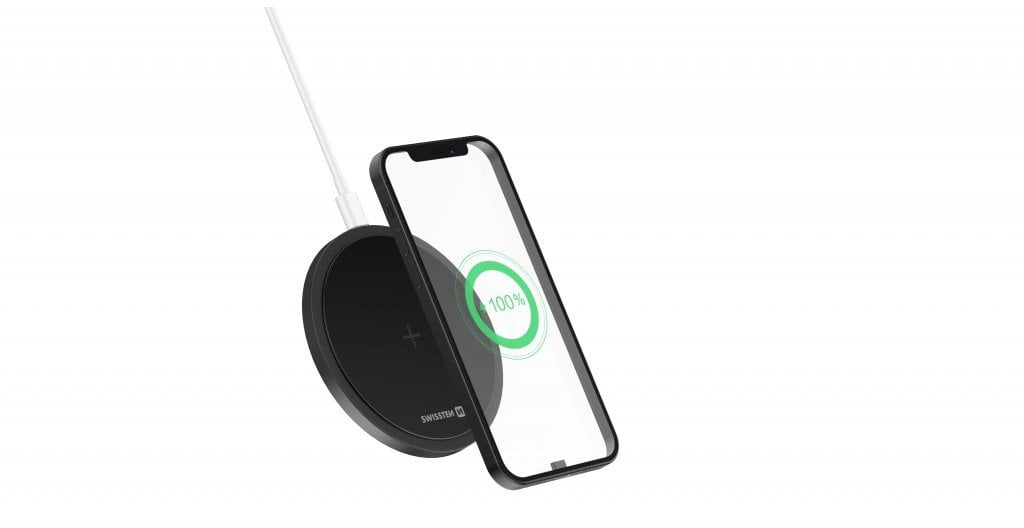 Swissten 22055504 ładowarka do urządzeń przenośnych Smartfon Czarny Prąd przemienny Bezprzewodowe ładowanie Szybkie ładowanie Wewnętrzna