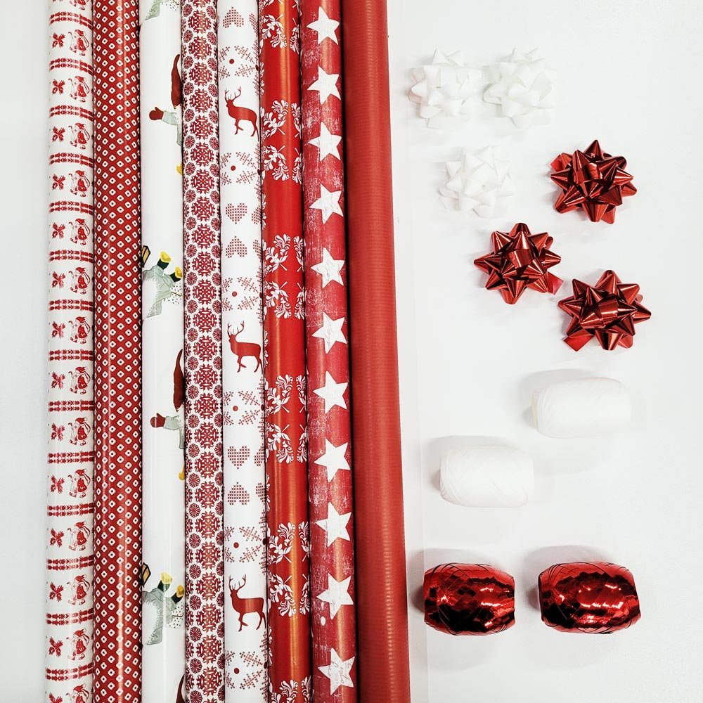 Fastima Zestaw świąteczny do pakowania 57cmx2m 8x2m+dodatki ZST49