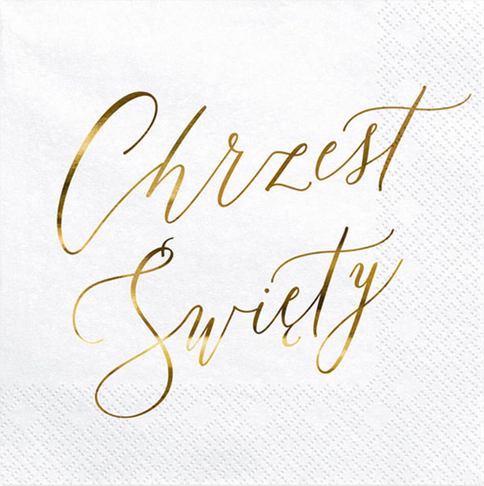 Party Deco Serwetki Chrzest Święty 3 warst. 33x33 białe 20 szt uniwersalny