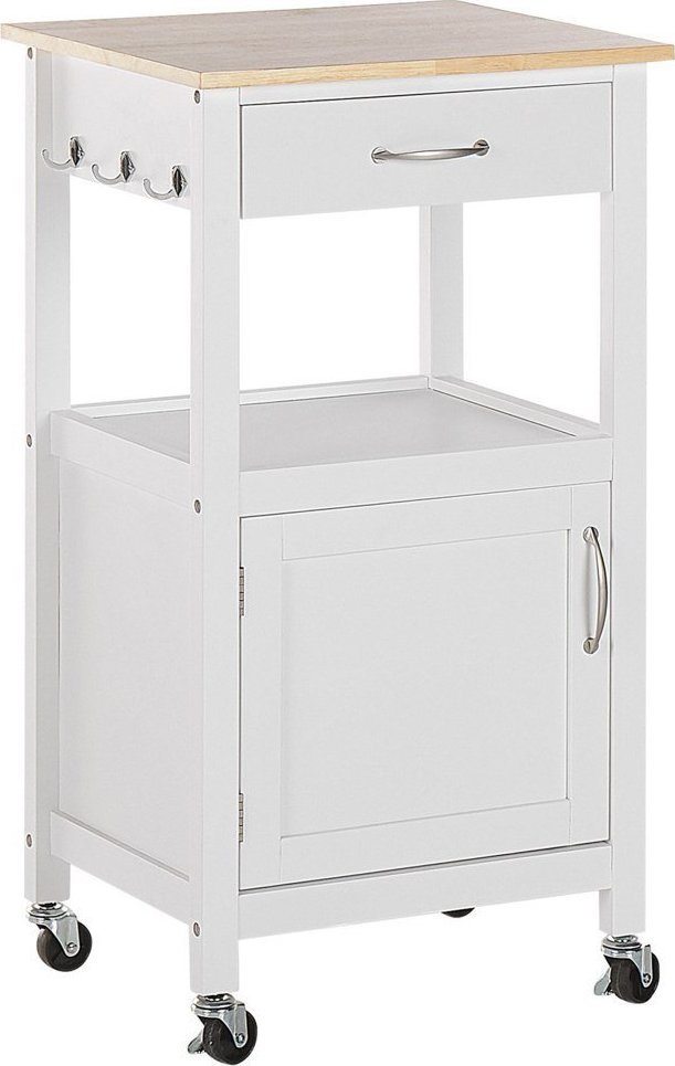 Beliani Wózek kuchenny z szufladą biały SIENA!