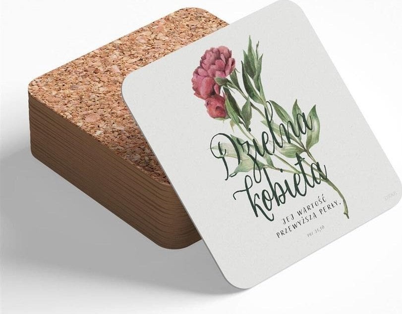 Podstawka korkowa - Dzielna kobieta - kwiat