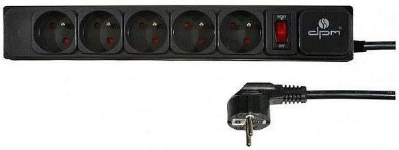 Listwa zasilająca DPM przeciwprzepięciowa 5 gniazd 3 m czarna (FMP6130)