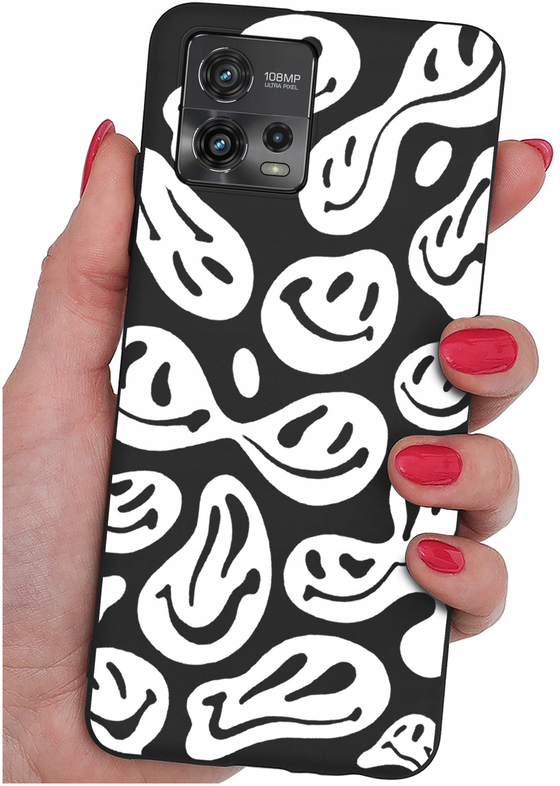 Etui do Motorola Moto G72 WZORY |SILIKONOWE MATT CASE + SZKŁO 9H