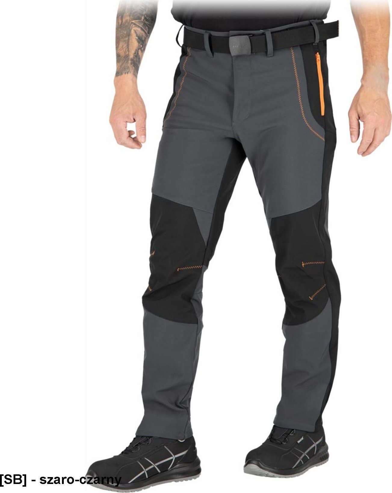 R.E.I.S. SLENDER-M - Spodnie ochronne do pasa męskie 2 kieszenie softshell 4-kierunkowy stretch 94% poliester 6% elastan membrana TPU polar 100% polie