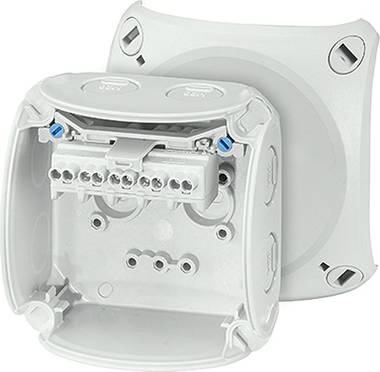 Hensel Puszka odgałęźna n/t 5x2,5mm2 93x93x62mm szara IP66/67 KF 0202 G (62000043)
